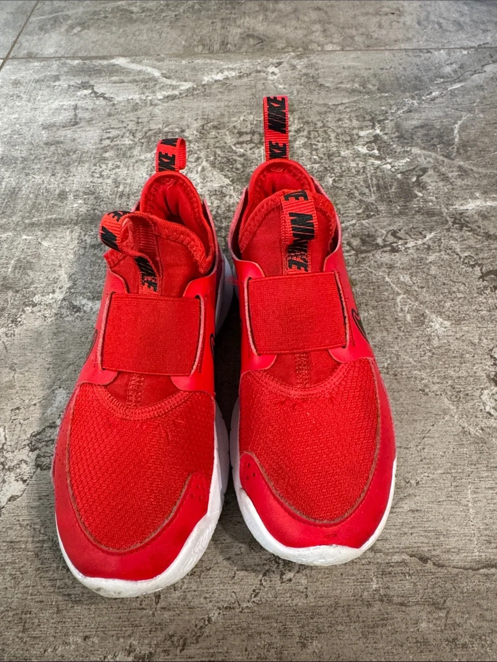 Nike Flex Runner Kids Red Slip-On Athletic Sneakers 13c